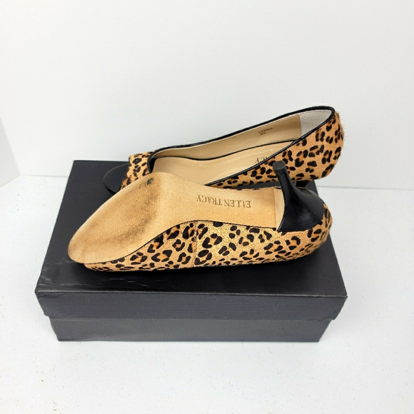 Ellen Tracy Leopard Fur Open Toe Heels - Picture 2 of 8